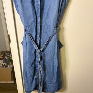 Blue Denim Sleeveless Dress